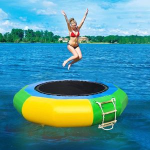 Floats infláveis ​​Tubos Funworld Summer Summer Outdoor Durável Flutuante Trampolim de água para parque de diversões