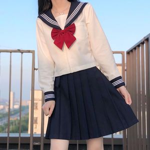 Юбки прохладные косплеи костюмы аниме японские школьные девочки униформа костюм полный набор рубашки + юбка + чулки + галстук