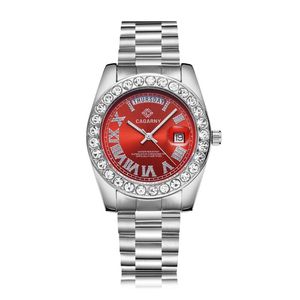 Wristwatches Cagarny rola Mężczyźni Zegarki Moda Wodoodporny Zegarek Hip Hop Landed Out Diamond Steel Clock Relogio Masculino