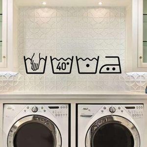 Window Stickers 3D Washing Machine Wall Sticker Laundry Room Removable Art Mural Home Decor Poster Decals Wallpaper