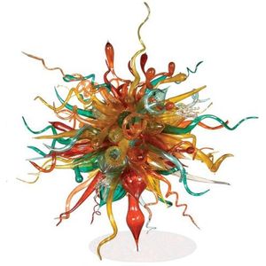 Luxury Pendant Lamps Lustre Large Indoor Lighting LED Light Blown Glass Home Decor Lamp Murano Chandeliers Pendant-Lights 28 Inches