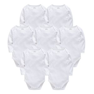 Bodysuits Tişörtü% 100% Pamuk Yenidoğan Bebek Yürüyor Uzun Kollu Kız Erkek Süveter Temel Bebek Giysileri Pijama Çocuklar 210315