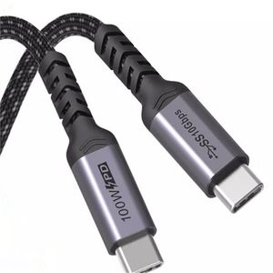 USB Tip-C Kabloları 1M-3FT 2M-6FT 100W 5A 4 K @ 60Hz Gen2 PD Hızlı Şarj Kablosu Cep Telefonu Tablet Tipi C Cihazı için