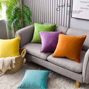 Cushion/Decorative Pillow Luxury Blue Classic Green Fashion Yellow Gray Velvet Cushion Cover Pillowcase Home Decorative Sofa Throw Pillows