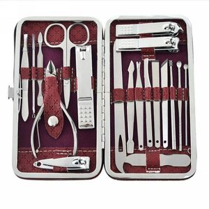 19 W 1 Stal nierdzewna Manicure Nail Clipper Set Household Słuchawki Narzędzie Pedicure Nożyczki