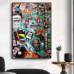 Cartazes e Impressões Graffiti Modern Street Artista Canvas Pintura Arte Da Parede Imagem Vintage Poster Cuadros Decorativa Decoração Decorativa