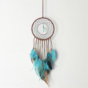 Tassel Feather Turquoise Wind Chimes Okno Wall Wiszące Indian Home Decor