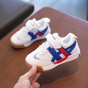 Child Buckle Shoes 2021 New Kid Mesh Patchwork Shoes Spring Summer Sneakers Boys Girls Non-slip Run Walk Casual Shoes Size 26-36 G1025