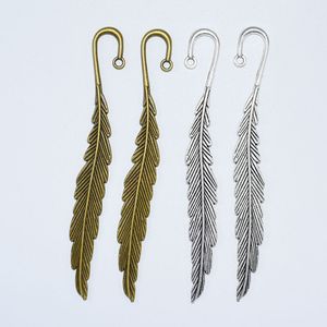 Party Favor Tibetan Silver/Bronze Tone Leaf Feather Charms Pendants Bookmark for DIY Necklace Earrings Jewelry Findings Making