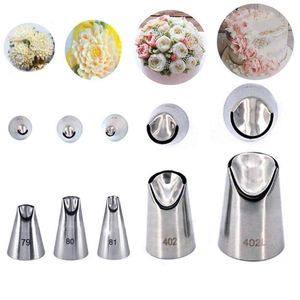 5pc set Decorating Mouth Cream Cupcake Tip Chrysanthemum Tool Cake Piping Nozzles Icing Pastry Steel F0J6 Baking & Tools