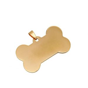 Forma óssea Tag personalizado do cão do animal de estimação do cão do cão de animal de estimação Aço inoxidável de aço inoxidável de aço inoxidável cartão de identidade militar