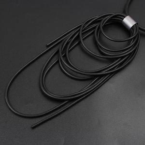 Pendant Necklaces Black Layered Neckace Indie Body Rubber Fashion Jewelry For Women Pastel Goth Rave Accessories Gothic Choker Necklace Rope