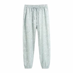 Mulheres Floral Impressão Jogging Calças Feminina Elástica Alta Cintura Casual Solto Sweatpants Verão Running Calças 210514