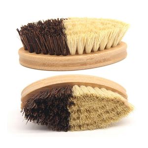 Kitchen Wooden Cleaning Brush Environmentally Friendly Bamboo And Sisal Coarse Brown Plate Brushes For Vegetables Fruits Pots Bowls 13.5*5.5*4.5cm