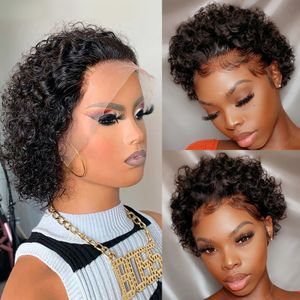 Pixie Cut Wig Short Curly Supply wholesale or retail Human Hair 13X1 For Women Human Hair Pre Plucked Bob