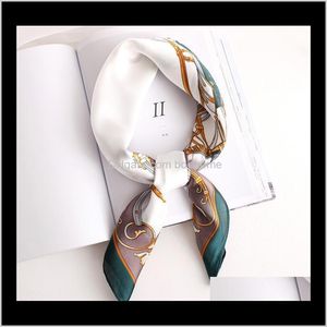 Wraps Hats, Scarves & Gloves Aessories Drop Delivery 2021 Retro Small Women Sunscreen Fashion Art Decoration Carriage Shield Silk Scarf Gc11