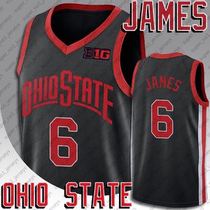 NCAA Ohio State Buckeyes Lebron 6 James Basketball Jersey Irish High School Space Jam 2 Tune Squad Anthracite 2021 Alternate Throwback 90s Jersey