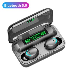 F9-5C TWS Bluetooth 5.0 Cuffie senza fili Auricolari 9D Stereo Sport Auricolare impermeabile Touch Control Auricolari auricolari F9 5C