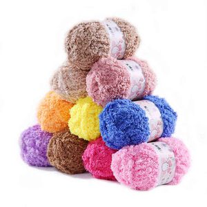 1PC 50g/roll Fiber Velvet Yarn Bulky Wool Chunky Crochet Thread Super Soft Smooth for Baby Hand Knitting DIY Sweater Scarf Socks Y211129