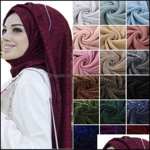 Bandanas envolve os chapéus, lenços luvas de lenços Aessórios shimmer plissado hijab liso liso brilhante ruga xaile moda muçulmano hijabs mulheres maxi véus xale