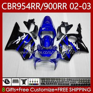 Honda CBR900 CBR954 RR CBR 954 900 RR CC 2002-2003 Body 61NO.6 CBR954RR CBR 900RR 954RR 900CC 02 03 CBR900RR CBR954-RR 2002 2003 페어링 블루 블랙 블랙