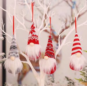 Adornos de gnomos de Navidad hechos a mano, figura de Papá Noel de Tomte sueco de felpa, colgante de árbol de Navidad de elfo escandinavo, decoración para el hogar DAW195