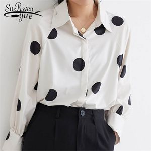 Women Chiffon blouse top spring fashion chiffon shirt long sleeve turn down collar Pattern dot bat women 2509 50 210521