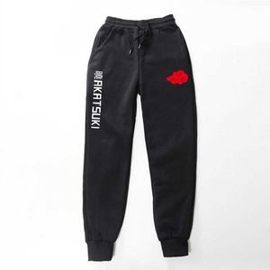 Novas calças esportivas japonesas calças de anime akatsuki calças de lã impresso calças jogging hip hop streetwear sweatpants g1007