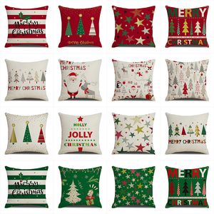 red christmas pillow case linen crossborder appositamente for custom living room bedroom lombare car sofa cushion cover hug pillowcases cartoon letter make lgo