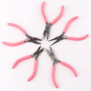 Cute Pink Color Handle Anti-slip Splicing and Fixing Jewelry Pliers Tools & Equipment Kit for DIY Jewelery Accessory Design 10pcs