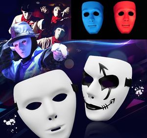 Maskeli Renklerle Maskelenmek toptan satış-8 Renkler Hip Hop Sokak Dans Maskesi Yetişkin erkek Tam Yüz Parti Kostüm Masquerade Topu Plastik Düz Kalın S IB379