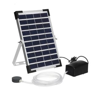 10V 5W painel solar peixes tanque oxigenador aquário oxigênio oxigênio lagoa de ar de pesca a bomba de ar w / pedra da bolha da tubulação