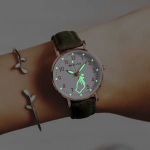 Męskie Zegarki Luminous Watch Night Glowing Women Cute Leather Simple Mały Dial Quartz Clock Watch Nadgarstek dla dziewczyn