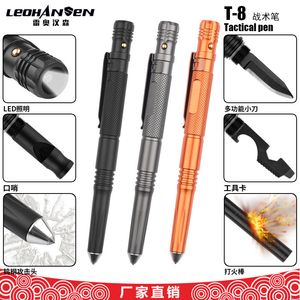 Wholesale t8 brackets for sale - Group buy Pen Outdoor Tactical mobile phone bracket touch screen multifunctional led Defense Tool T8