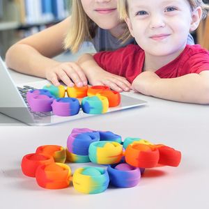 60pcs/lot Fidget Bracelet Reliver Stress Toys Rainbow Bubble Antistress Toy Adult Children Sensory To Relieve Autism