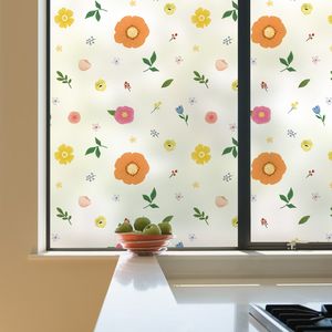 Dicor Stained Glass Static Cling Window Film Flower Plant Garden Series Frosted Privacy Adhesive Film Stöd Anpassad storlek