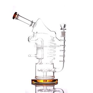 12.5" Glass Bong recycler dab rig Double tubes Hookahs water bongs Nice waterpipes bubbler have two colors