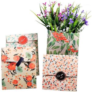 Peças de sacolas de papel de papel kraft floral coreanas podem ser usadas para embrulho de doces de aniversário e casamento