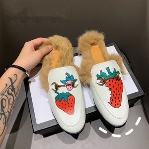 Top Women Mens Shoes Sneakers Loafers Ladies Casual Slippers Genuine Leather Sandals Fur Slipper Buckle Pattern Snake Shoe Espadrilles