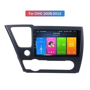Android 10.0 Quad Core 16 GB Double Din Stereo Car DVD Player GPS Navigation Radio för Honda Civic 2008-2012