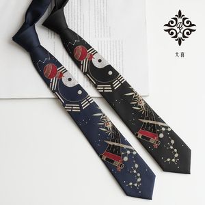 Wholesale tie widths resale online - Gift The Eight Diagrams Of China Navy Constellation Embroidery Hand Cut Premium Party Tie Creative Neck Width cm DX Ties