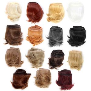 5cm diy mini svart vit brun slumpmässig färg tresses docka material hår peruk för 1/3 1/4 bjd högtemperatur tillbehör grossist