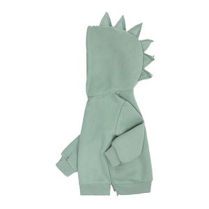 Vinter varm fleece barn hoodie baby pojke flicka solid bomull dinosauri topp barn huva ytterkläder långärmad skjorta 4-12 år