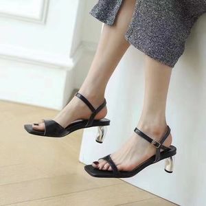 stylishbox ~ high quality! T210051601 BLACK/WHITE SPECAIL SILVER HEELS sandals calf skin italy genuine leather strapy 6cm classic fashion work shoes