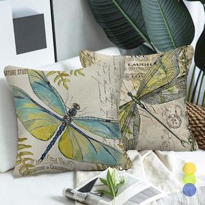 Cushion/Decorative Pillow Decorative Throw Pillows Dragonfly Pattern 45x45cm Cushion Covers For Living Room Fauxlinen Case Car Office Home D