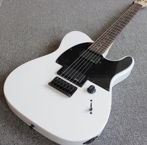 Anpassad butik Jim Root Signature Satin White Electric Guitar China EMG Pickups, Black Hardware