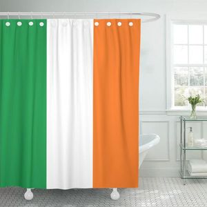 Занавески для душа Ирландская Ирландия Флаг Цвет Страна Эмблем Европа Европейская занавеска Водонепроницаемая полиэфирная ткань 72 х дюймов с крючками
