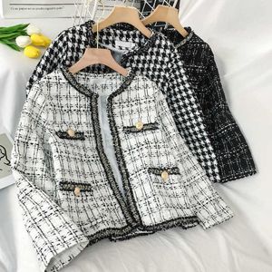 Anzüge Jacke Frauen Weibliche Tweed Jacke Vintage Mode Anzug Kanal Jacke Blazer Femme Feminino Mantel Festival S0810