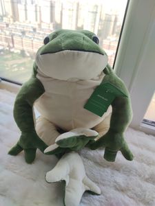 Dorimytrader Kawaiiシミュレーション動物カエル豪華なおもちゃビッグぬいぐるみ漫画の緑のカエル人形枕のための赤ちゃんのギフト32cm 60cm dy61558