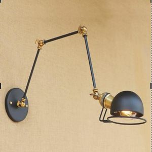 Wall Lamp Black Loft Style Industrial Retro Vintage Edison Wandlampen Justerbar Swing Long Arm Light Fixtures Sconces